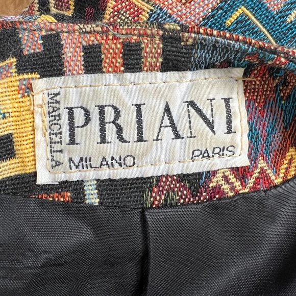 Vintage Woven Tapestry Western Boho Aztec Oversized Blazer Jacket Coat Bohemian - Picture 5 of 10